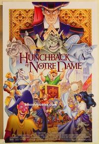 f325 HUNCHBACK OF NOTRE DAME 'all cast' style DS one-sheet movie poster '96