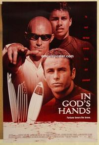 f338 IN GOD'S HANDS DS one-sheet movie poster '98 surfing, Shane Dorian