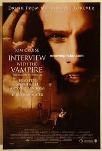 f348 INTERVIEW WITH THE VAMPIRE DS advance one-sheet movie poster '94 Cruise