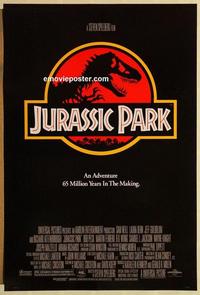 f369 JURASSIC PARK one-sheet movie poster '93 Steven Spielberg, dinosaurs