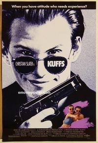 f378 KUFFS DS one-sheet movie poster '92 Christian Slater, Milla Jovovich