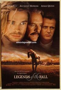 f394 LEGENDS OF THE FALL one-sheet movie poster '94 Brad Pitt, Hopkins