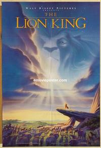 f409 LION KING DS one-sheet movie poster '94 classic Walt Disney cartoon!