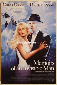 f432 MEMOIRS OF AN INVISIBLE MAN DS one-sheet movie poster '92 Chase, Hannah