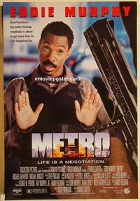 f434 METRO DS one-sheet movie poster '97 Eddie Murphy, Kim Miyori, comedy!