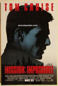 f440 MISSION IMPOSSIBLE DS advance one-sheet movie poster '96 Tom Cruise