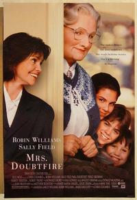 f456 MRS DOUBTFIRE DS one-sheet movie poster '93 Robin Williams, Sally Field