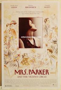 f457 MRS PARKER & THE VICIOUS CIRCLE one-sheet movie poster '94 Leigh