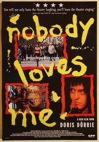 f490 NOBODY LOVES ME Canadian one-sheet movie poster '94 Dorrie, German comedy!