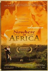 f492 NOWHERE IN AFRICA one-sheet movie poster '01 Juliane Kohler, German!