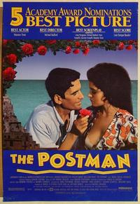 f526 POSTMAN blue style one-sheet movie poster '95 Italian, Il Postino!