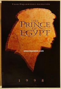 f531 PRINCE OF EGYPT DS teaser one-sheet movie poster '98 Dreamworks cartoon!