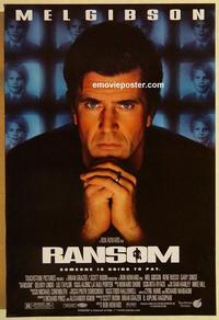 f552 RANSOM DS one-sheet movie poster '96 Mel Gibson, Rene Russo