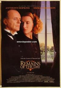 f557 REMAINS OF THE DAY one-sheet movie poster '93 Anthony Hopkins