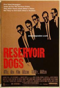 f560 RESERVOIR DOGS one-sheet movie poster '92 Quentin Tarantino, Keitel