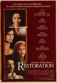 f563 RESTORATION DS one-sheet movie poster '95 Meg Ryan, Robert Downey Jr