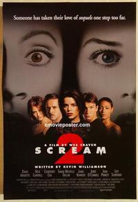 f585 SCREAM 2 DS one-sheet movie poster '97 David Arquette, Wes Craven