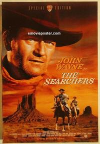 f587 SEARCHERS video one-sheet movie poster R98 John Wayne, John Ford