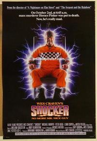 f601 SHOCKER one-sheet movie poster '89 Wes Craven, Michael Murphy