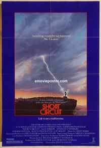 f603 SHORT CIRCUIT one-sheet movie poster '86 John Badham, Ally Sheedy