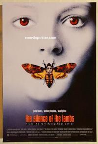 f606 SILENCE OF THE LAMBS DS style D one-sheet movie poster '90 Jodie Foster