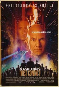 f634 STAR TREK: FIRST CONTACT DS advance one-sheet movie poster '96 Stewart