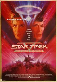 f633 STAR TREK 5 one-sheet movie poster '89 Shatner, The Final Frontier!