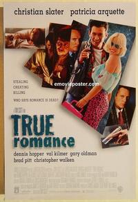 f692 TRUE ROMANCE DS one-sheet movie poster '93 Christian Slater, Tarantino