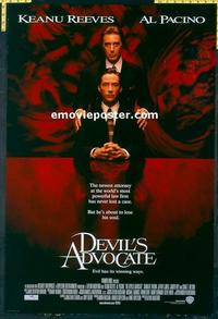 f194 DEVIL'S ADVOCATE one-sheet movie poster '97 Keanu Reeves, Al Pacino