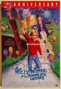f740 WILLY WONKA & THE CHOCOLATE FACTORY one-sheet movie poster R96 Wilder