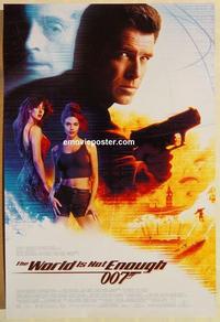 f746 WORLD IS NOT ENOUGH one-sheet movie poster '99 Brosnan as James Bond
