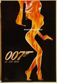 f748 WORLD IS NOT ENOUGH DS teaser one-sheet movie poster '99 James Bond