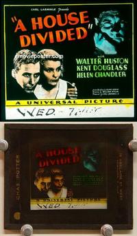 g055 HOUSE DIVIDED movie glass lantern slide '31 Walter Huston, Wyler