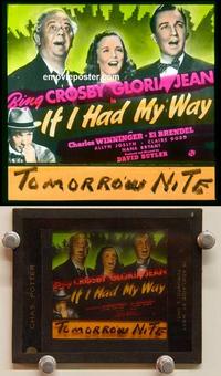 g082 IF I HAD MY WAY movie glass lantern slide '40 Bing Crosby, Jean