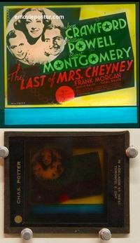 g177 LAST OF MRS CHEYNEY movie glass lantern slide '37 Joan Crawford