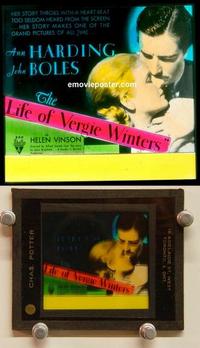 g198 LIFE OF VERGIE WINTERS movie glass lantern slide '34 Ann Harding