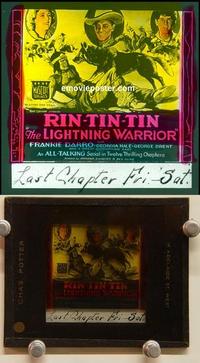 g201 LIGHTNING WARRIOR movie glass lantern slide '31 Rin Tin Tin!