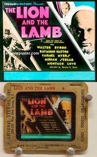 g203 LION & THE LAMB movie glass lantern slide '31 Walter Byron
