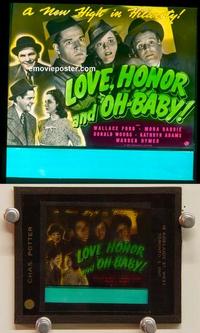 g247 LOVE, HONOR & OH BABY movie glass lantern slide '40 Mona Barrie