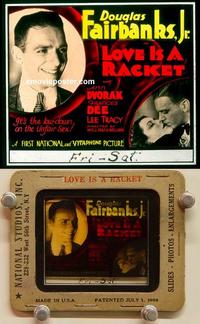 g240 LOVE IS A RACKET movie glass lantern slide '32 Fairbanks Jr.