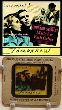 g259 MADE FOR EACH OTHER movie glass lantern slide '39 Lombard
