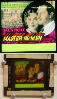 g293 MASTER OF MEN movie glass lantern slide '33 Jack Holt, Fay Wray
