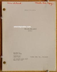 g006 BEWITCHED original TV script 3-9-65 Elizabeth Montgomery