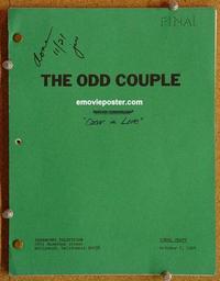 g033 ODD COUPLE original TV script '74 Tony Randall, Klugman