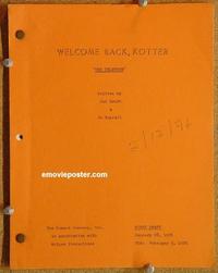 g040 WELCOME BACK KOTTER original TV script '76 John Travolta