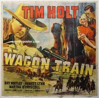 h010 WAGON TRAIN six-sheet movie poster '40 cowboy Tim Holt western!