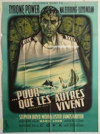 h252 ABANDON SHIP French one-panel movie poster '57 Tyrone Power, Zetterling