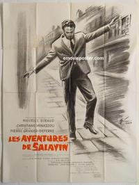 h253 ADVENTURES OF SALAVIN French one-panel movie poster '63 Maurice Biraud