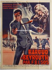 h255 AGENT 505 DEATH TRAP BEIRUT French one-panel movie poster '66 Stafford