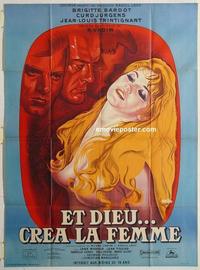 h258 AND GOD CREATED WOMAN French one-panel movie poster R64 Bardot